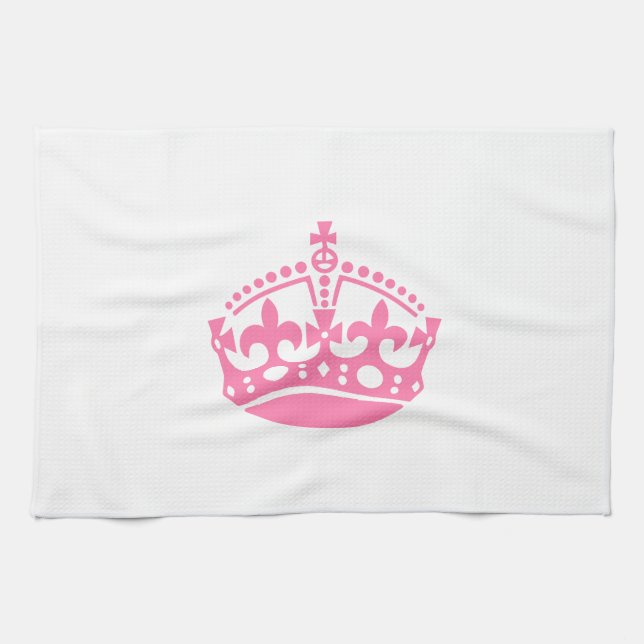 Keep calm pink victory crown towel (Horizontal)