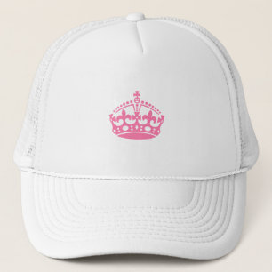 Keep calm pink victory crown trucker hat