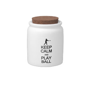 Keep Calm & Play Ball custom candy jar