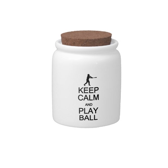 Keep Calm & Play Ball custom candy jar (Front)