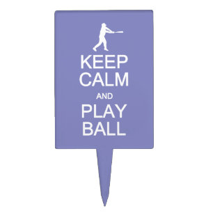 Keep Calm & Play Ball custom color cake toppers