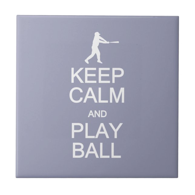 Keep Calm & Play Ball custom color ceramic tiles (Front)