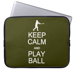 Keep Calm & Play Ball custom color Laptop Sleeve