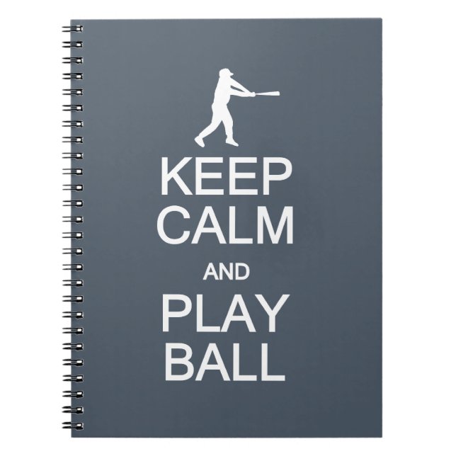 Keep Calm & Play Ball custom color notebook (Front)