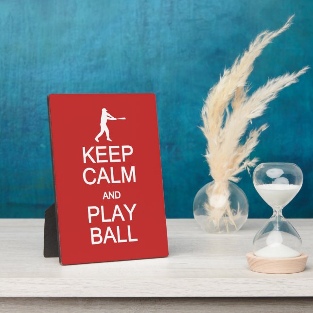 Keep Calm & Play Ball custom color plaque (Side)