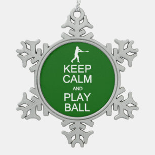 Keep Calm & Play Ball custom ornament