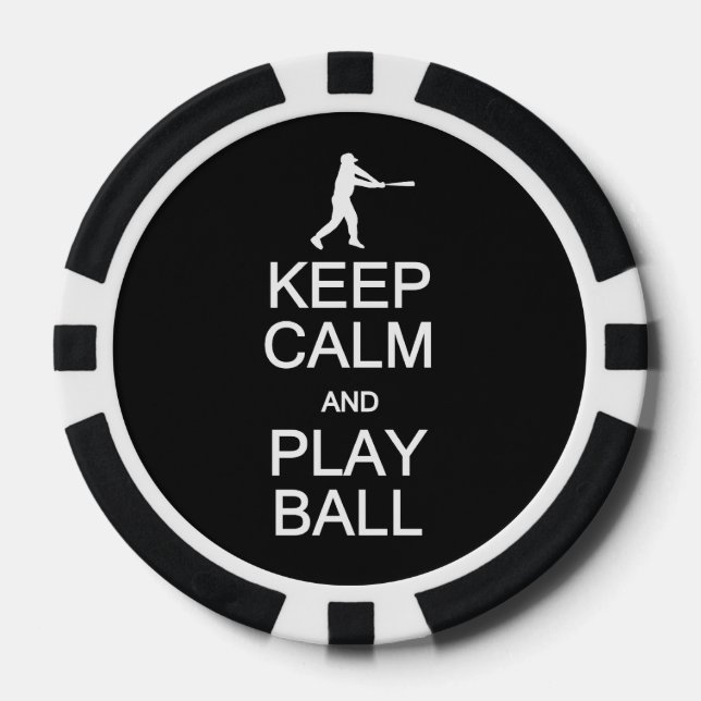 Keep Calm & Play Ball custom poker chips (Front)
