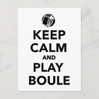 Keep calm play Boule Boccia Postcard