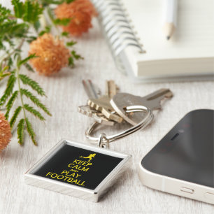 Keep Calm & Play Football custom color key chain