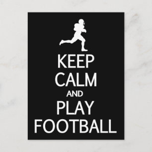 Keep Calm & Play Football custom color postcard