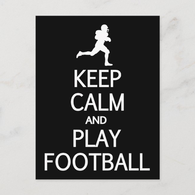 Keep Calm & Play Football custom color postcard (Front)