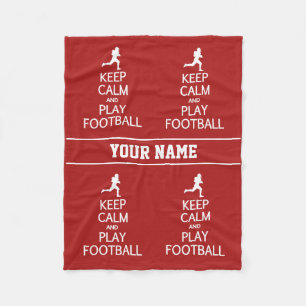 Keep Calm & Play Football custom fleece blanket