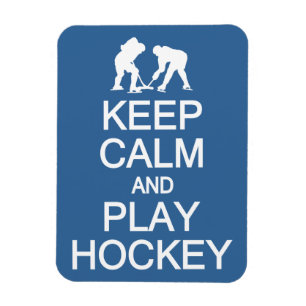 Keep Calm & Play Hockey custom color magnet