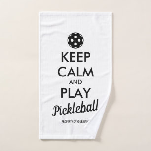 Keep calm play pickleball funny hand towel gift