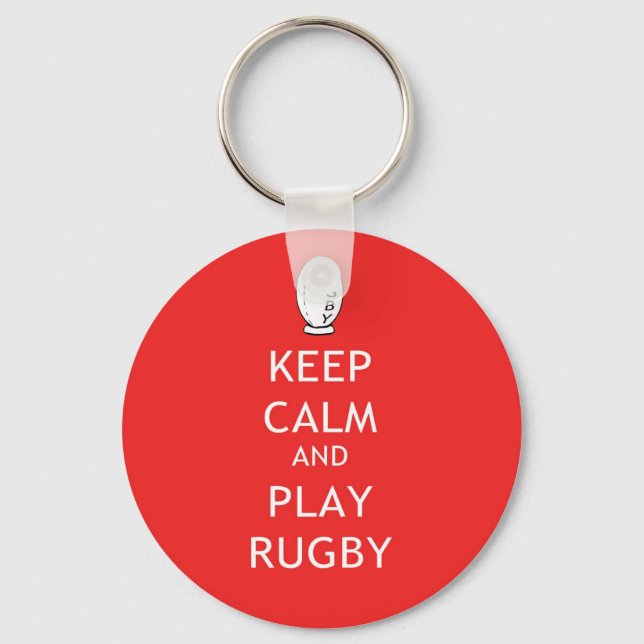 Keep Calm & Play Rugby Keychain (Front)