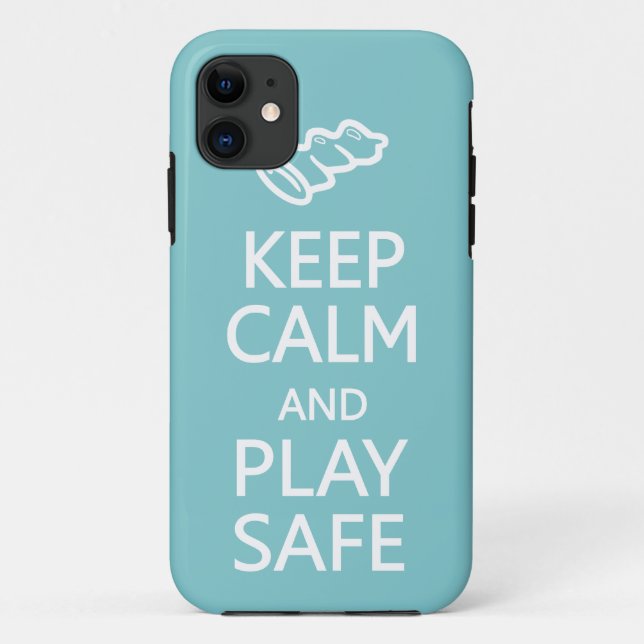 Keep Calm & Play Safe custom color iPhone case (Back)
