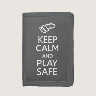 Keep Calm & Play Safe custom color wallets