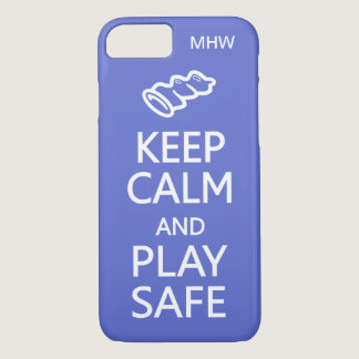 Keep Calm & Play Safe custom monogram & color iPhone 8/7 Case