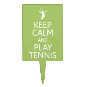 Keep Calm & Play Tennis custom color cake topper