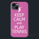 Keep Calm & Play Tennis custom color cases<br><div class="desc">A great gift for a tennis player! Using the "Customize it" function,  you can change (edit) the background color of this item,  as well as add your own text if you wish. See my store for more items with this design.</div>