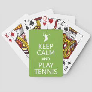 Keep Calm & Play Tennis custom color playing cards