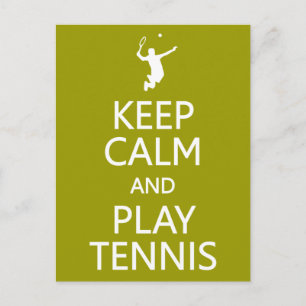 Keep Calm & Play Tennis custom color postcard