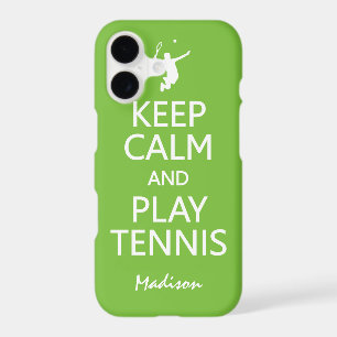 Keep Calm & Play Tennis custom name & color cases