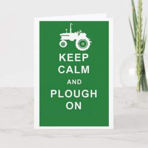 KEEP CALM PLOUGH ON TRACTOR BIRTHDAY GREETINGS CAR CARD