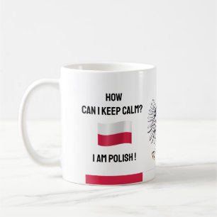 Keep Calm Poland & Funny Text, Polish Flag Coffee Mug