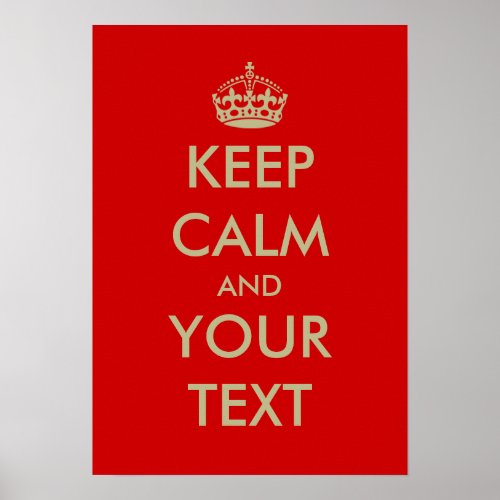 Keep calm poster  Customized with faux gold crown