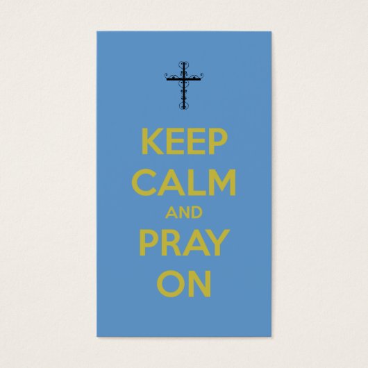 Keep Calm Pray On Mini Quote Bookmark (Front)
