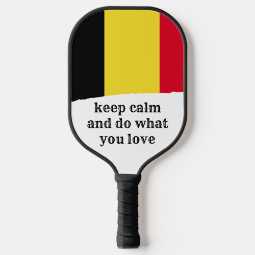 keep calm quote and vibrant germany flag pickleball paddle