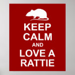 Keep Calm Rat Lover&#39;s Poster at Zazzle