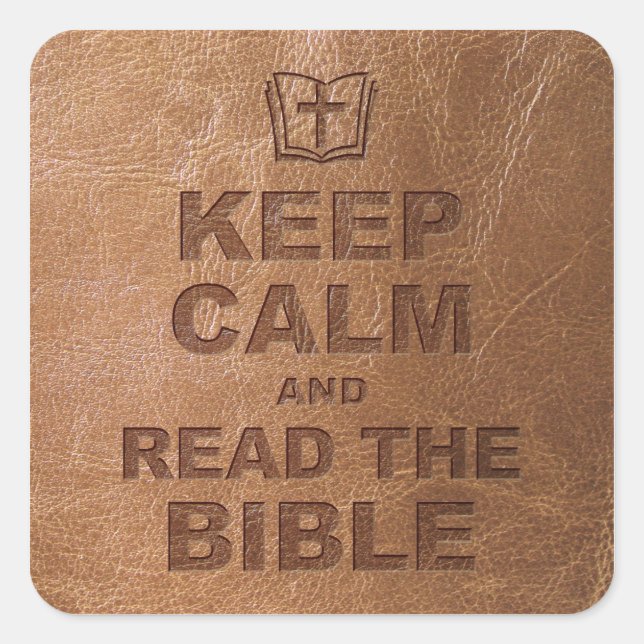 Keep Calm Read The Bible Square Sticker (Front)