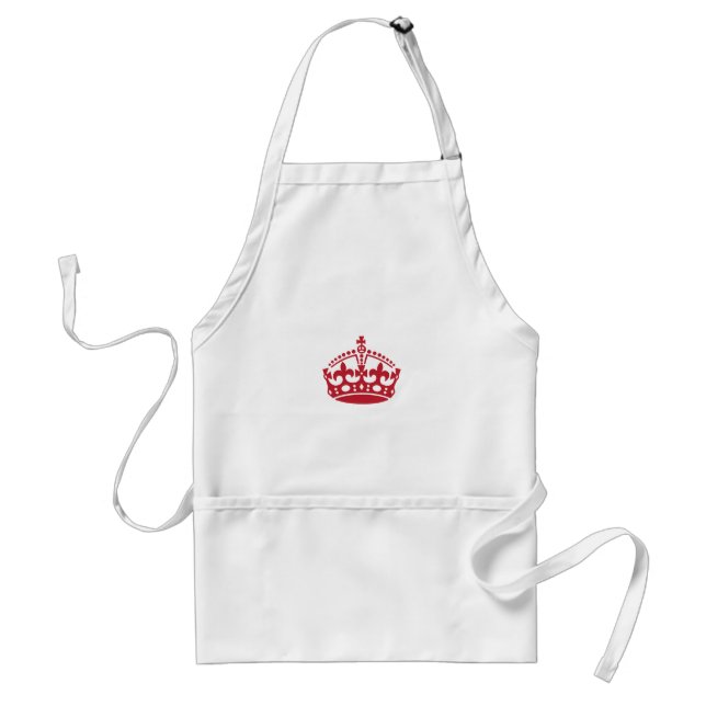 Keep calm red victory crown adult apron (Front)