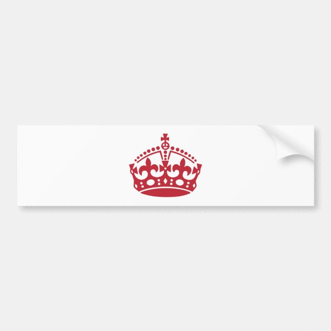 Keep calm red victory crown bumper sticker (Front)