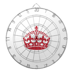 Keep calm red victory crown dartboard