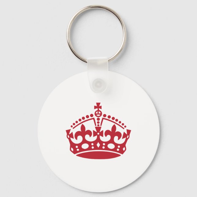 Keep calm red victory crown keychain (Front)