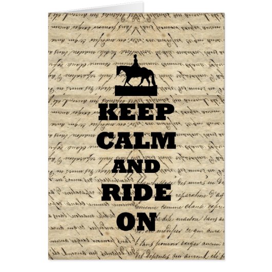 Keep calm & ride on cards (Front)