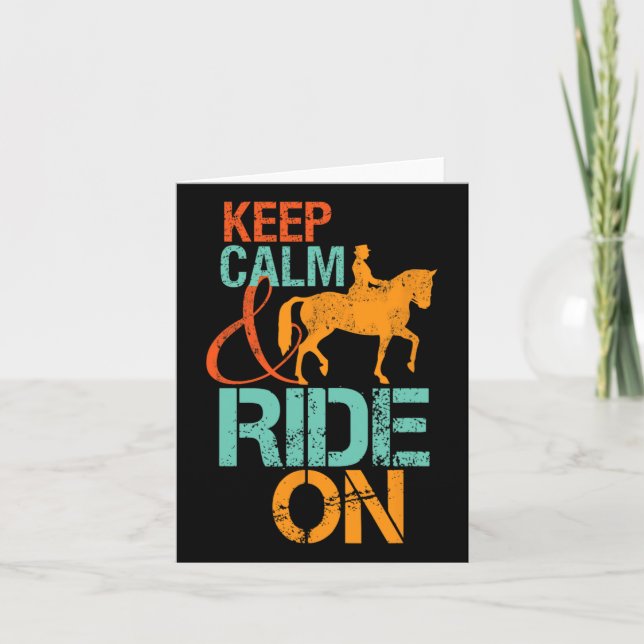 Keep Calm Ride On Horseback Riding For Horse Lover Card (Front)