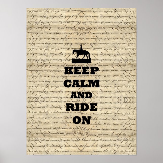 Keep calm & ride on poster (Front)