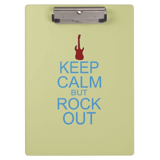 Keep Calm Rock Out – Parody -- Beige Background Clipboard (Front)