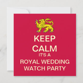 KEEP CALM Royal Wedding Party Invite (Lion)