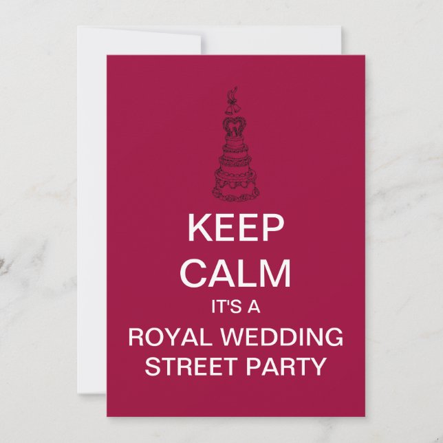 KEEP CALM Royal Wedding Street Party Invitation (Front)