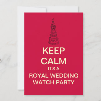 KEEP CALM Royal Wedding Watch Party Invite (Red)