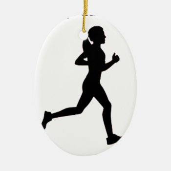 Keep Calm & Run On Ceramic Ornament by yackerscreations at Zazzle