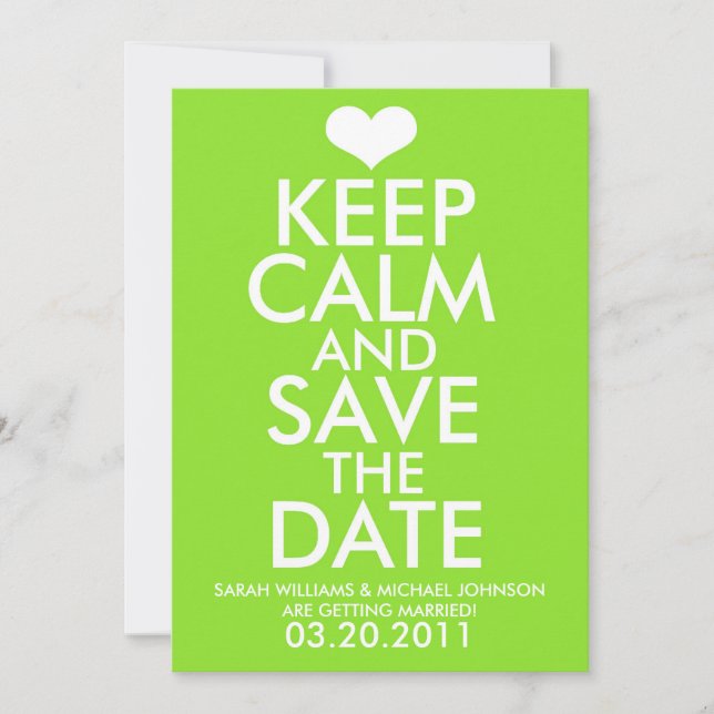 Keep Calm & Save the Date (Front)