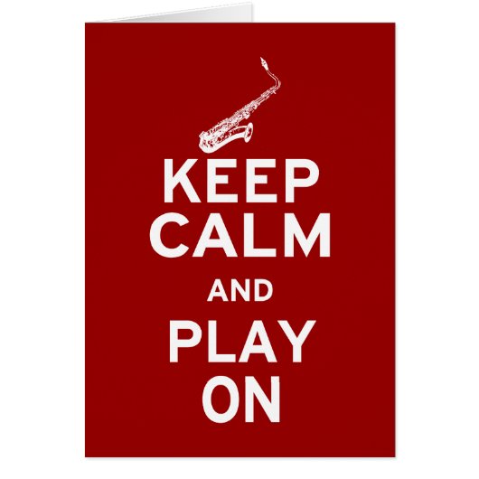 Keep Calm Saxophone Cards (Front)