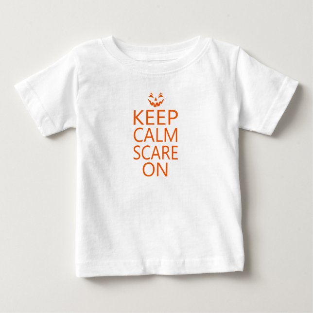 Keep Calm Scare On Pumpkin Face Tee (Front)