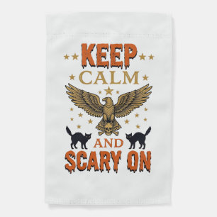 Keep Calm Scary On Vintage Halloween Vector Design Garden Flag